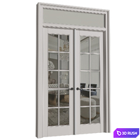 Doors in classical style.Exterior Modern French Doors 3D Model Vray, Corona