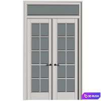 Doors in classical style.Exterior Modern French Doors 3D Model Vray, Corona