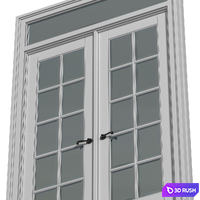 Doors in classical style.Exterior Modern French Doors 3D Model Vray, Corona