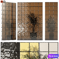 Glass block of different textures and colors 3D Model Vray, Corona