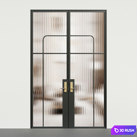 Art deco door - interior door 125 - glass double door 3D Model Vray, Corona