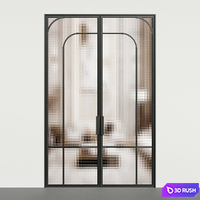 Art deco door - interior door 125 - glass double door 3D Model Vray, Corona