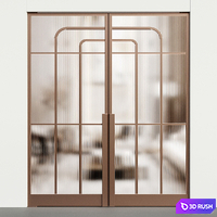 Art deco door - Pivot glass door - interior door 128 3D Model Vray, Corona