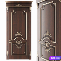 Classic door Barocco 3D Model Vray, Corona