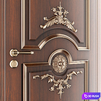 Classic door Barocco 3D Model Vray, Corona