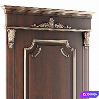 Classic door Barocco 3D Model Vray, Corona