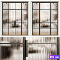 Metal entrance double door - Interior door 185 3D Model Vray, Corona