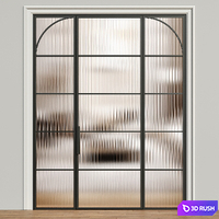 Metal entrance double door - Interior door 185 3D Model Vray, Corona