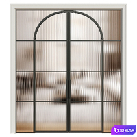 Metal glass double door - Interior door 192 3D Model Vray, Corona