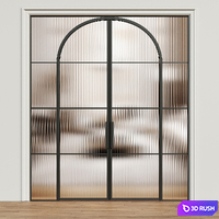 Metal glass double door - Interior door 192 3D Model Vray, Corona