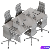 Meeting table 3D Model Vray, Corona