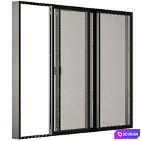 Black Sliding - Windows Set 31 3D Model Vray, Corona