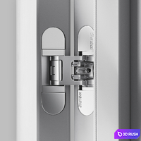Volkhovets PLANUM doors with hidden hinges and opening/closing rig 3D Model Corona