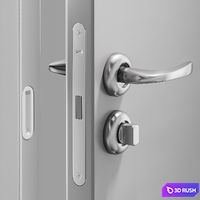 Volkhovets PLANUM doors with hidden hinges and opening/closing rig 3D Model Corona