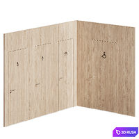 Sanitary partition with markings 3D Model Vray, Corona
