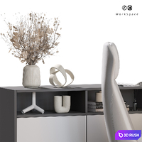Office Composition | 2 | Workplace 3D Model Vray, Corona
