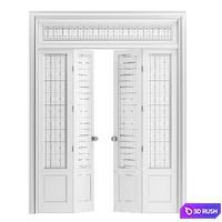 Door with stained glass 3D Model Corona