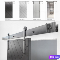 Barn Door 3D Model Vray, Corona