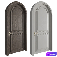 Arched Wooden Door 3D Model Vray, Corona