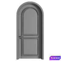 Arched Wooden Door 3D Model Vray, Corona
