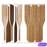 Sliding wooden partition on guides 3D Model Vray, Corona