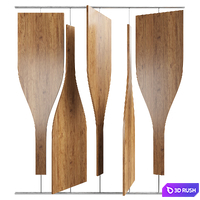 Sliding wooden partition on guides 3D Model Vray, Corona