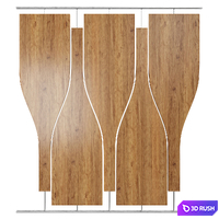 Sliding wooden partition on guides 3D Model Vray, Corona