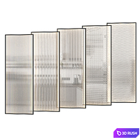 Partitions made of ribbed glass with lighting. 3D Model Corona