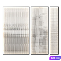 Partitions made of ribbed glass with lighting. 3D Model Corona