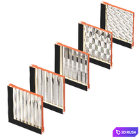 Partitions made of ribbed glass with lighting. 3D Model Corona