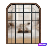 Arched glass door - Interior door 255 - Art deco door 3D Model Vray, Corona