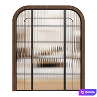 Arched glass door - Interior door 255 - Art deco door 3D Model Vray, Corona