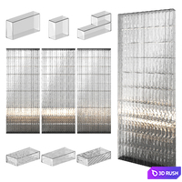 Glass Brick Wall 08 3D Model Vray, Corona