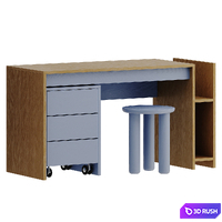 Furniture set Kubi series Cabinet 01 3D Model Vray, Corona