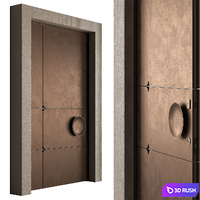 Metal Front Door - Set 125 3D Model Vray, Corona