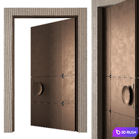 Metal Front Door - Set 125 3D Model Vray, Corona
