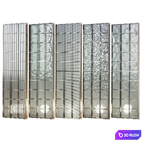 Partitions made of glass blocks 3D Model Vray, Corona