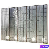 Partitions made of glass blocks 3D Model Vray, Corona