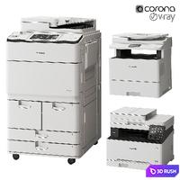 Canon Printer Set 2. 3D Model Vray, Corona