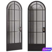 Arch Retro Vintage Style Aluminum Glass Design Door 3D Model Corona
