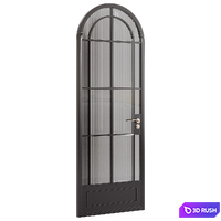 Arch Retro Vintage Style Aluminum Glass Design Door 3D Model Corona