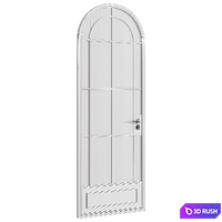 Arch Retro Vintage Style Aluminum Glass Design Door 3D Model Corona