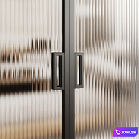 Sliding door - Interior door 280 - fluted glass door 3D Model Vray, Corona