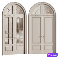 Arched classic door - interior door 281 - glass double door 3D Model Vray, Corona