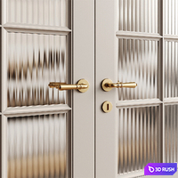 Arched classic door - interior door 281 - glass double door 3D Model Vray, Corona