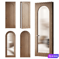Palazzo volhovec door - door 286 - Arched door - glass door - classic door 3D Model Vray, Corona