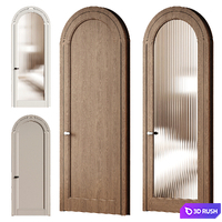 Palazzo volhovec door - door 286 - Arched door - glass door - classic door 3D Model Vray, Corona