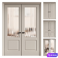 Esse volhovec doors - classic double door - door 292 - glass door 3D Model Vray, Corona