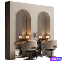 Beauty Salon Barber Shop 22 3D Model Vray, Corona