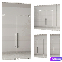 Swinging Glass Doors - office door - interior door 3D Model Vray, Corona
